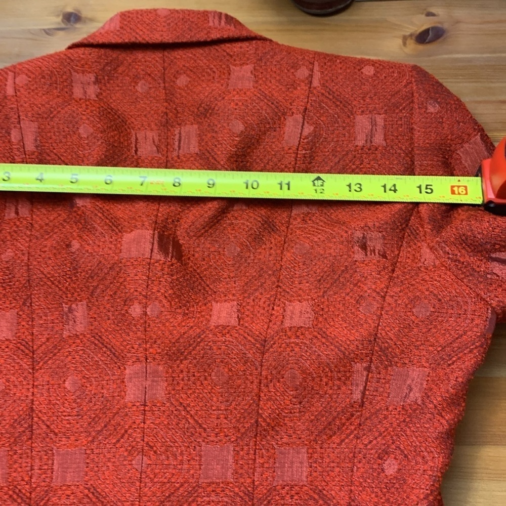 Louis Feraud Vintage Wool Blend, Lined, Rusty Red Blazer and Skirt Set - Picture 14 of 17